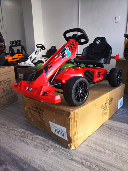 Go Kart F1 para Niños | Asiento Regulable, Chasis Reforzado y Luces LED
