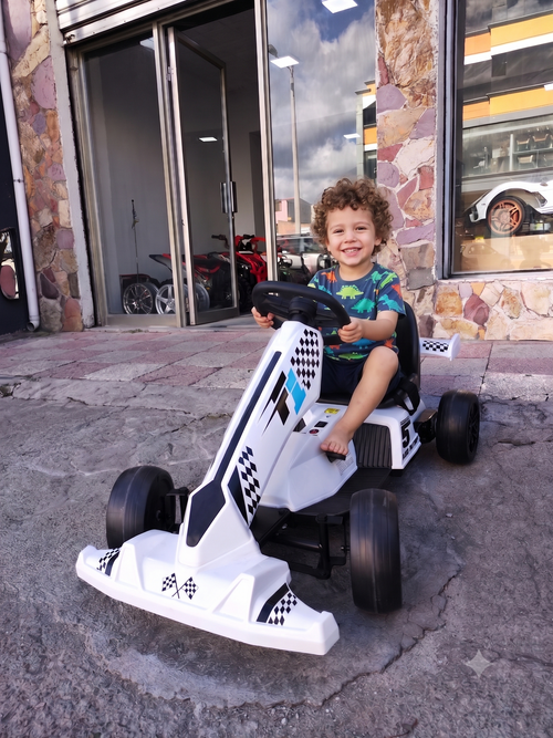 Go Kart F1 para Niños | Asiento Regulable, Chasis Reforzado y Luces LED