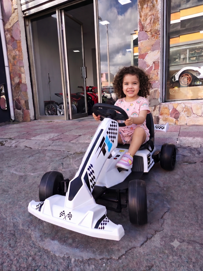 Go Kart F1 para Niños | Asiento Regulable, Chasis Reforzado y Luces LED